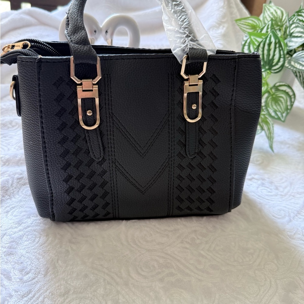 Black Satchel Crossbody Bag NWT